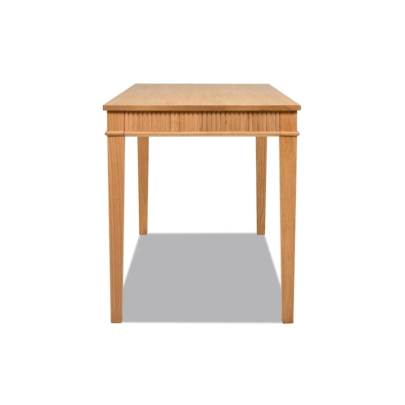 Bureau de télétravail en bois d'hévéa cannelé Dumont 63