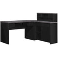 59 Grey L-Shape Computer Desk With 8 Drawers