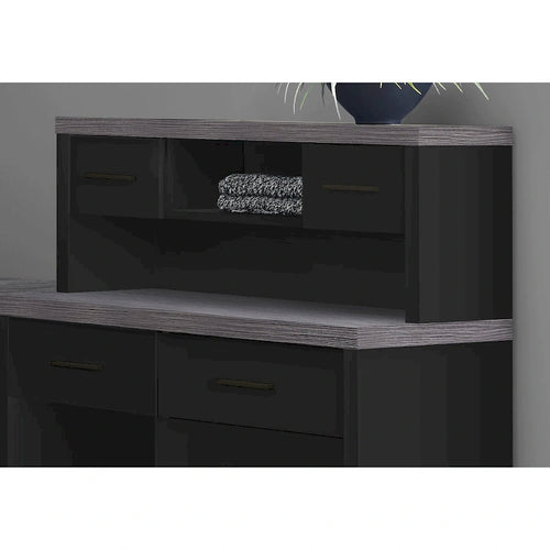Bureau d'ordinateur d'angle en L gris de 59 po avec 8 tiroirs