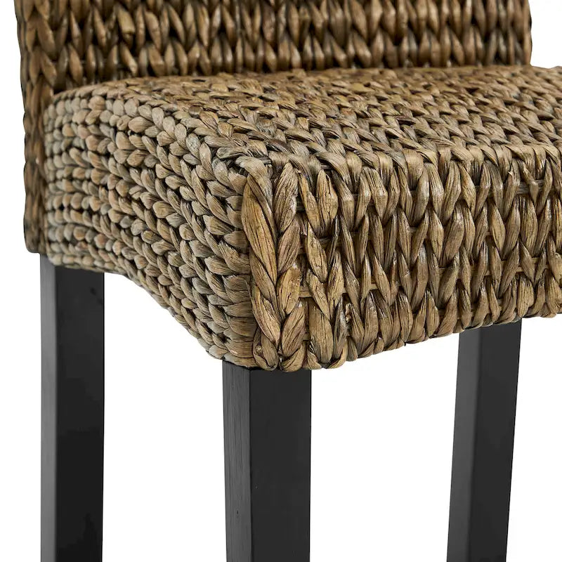 Chaise de salle à manger jacinthe d'eau/herbe de mer/bois (lot de 4) - 24x18.75x37.38