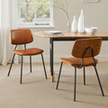 Lot de 2 chaises de salle à manger en cuir PU et bois courbé style Mid-century