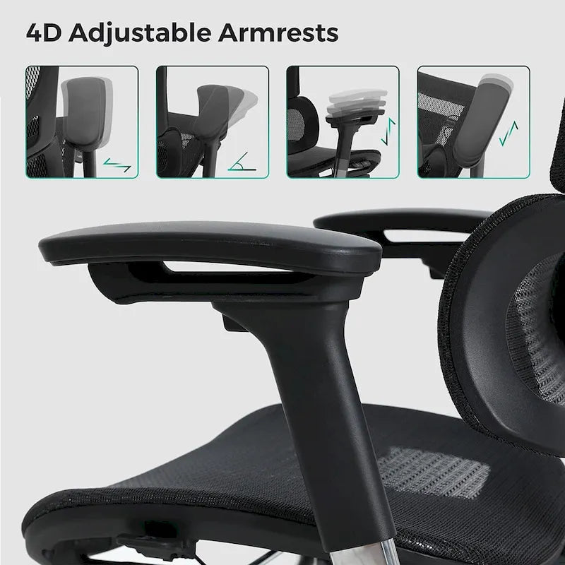 Chaise de bureau à dossier haut Fauteuil de bureau à domicile Chaise d'ordinateur sans repose-pieds