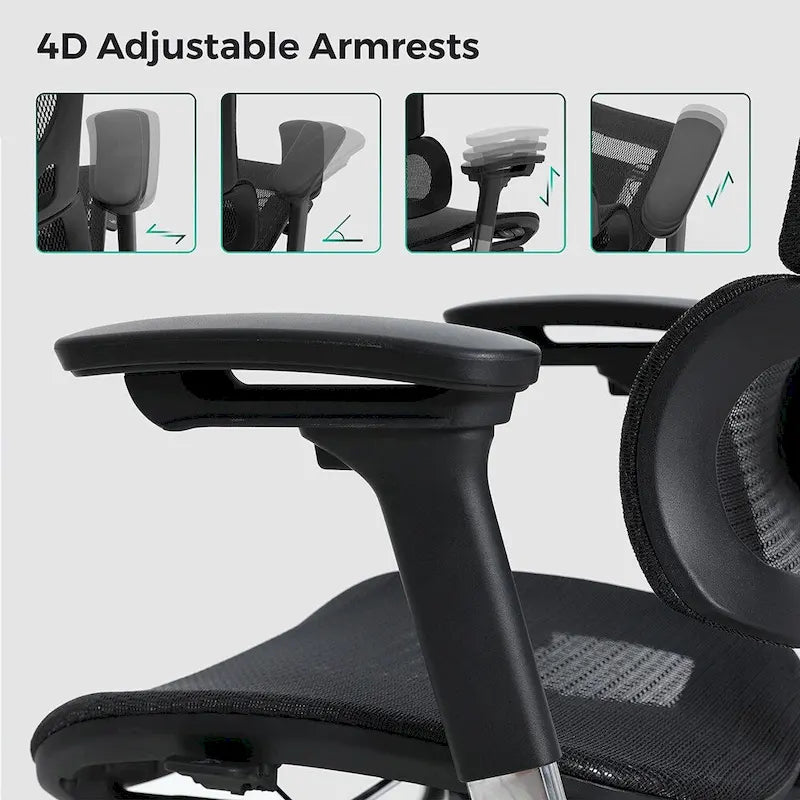 Chaise de bureau à dossier haut Fauteuil de bureau à domicile Chaise d'ordinateur sans repose-pieds