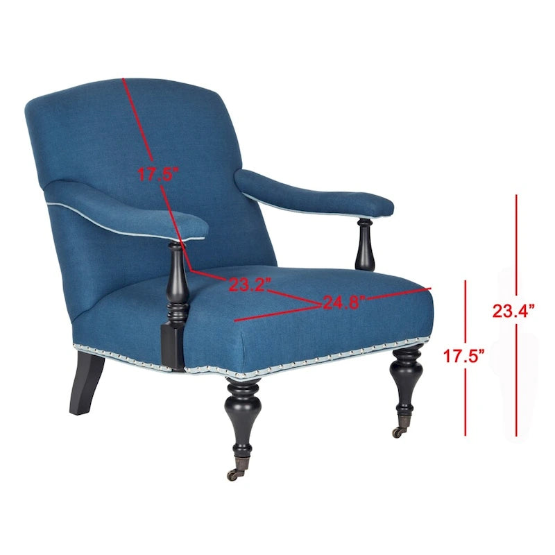 Fauteuil bleu acier - 27.6 x 36.8 x 35 - 28Lx37Px35H
