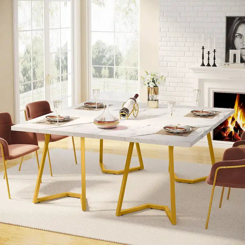 Table de salle à manger rectangulaire, petite table de cuisine de 55 pouces