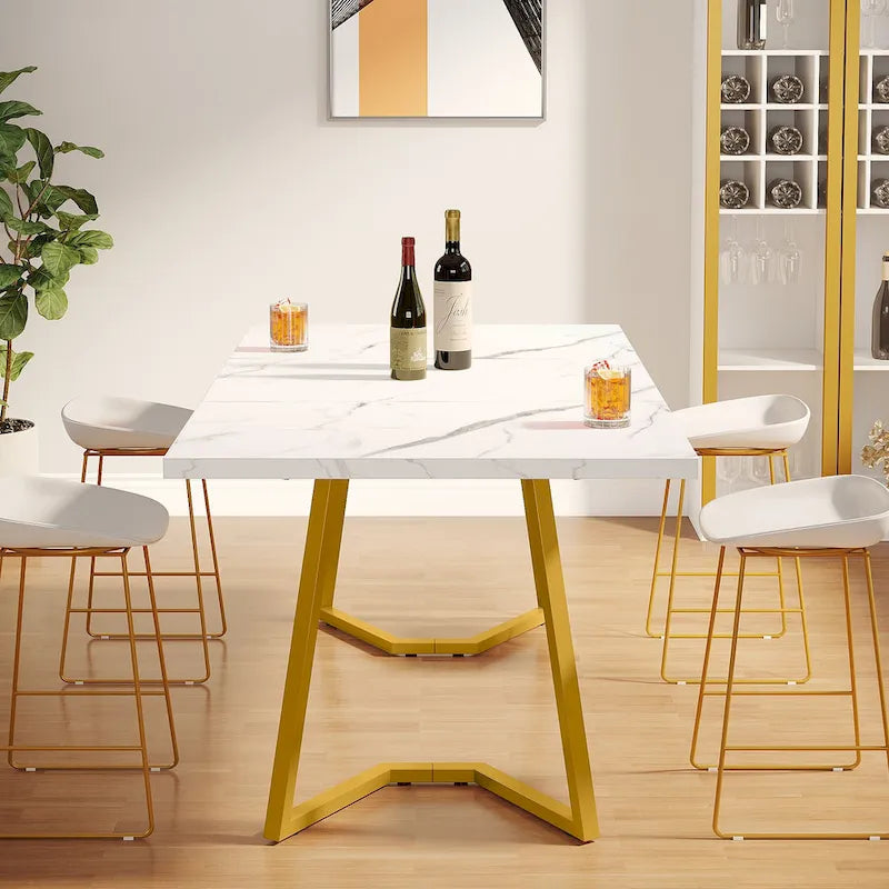 Table de salle à manger rectangulaire, petite table de cuisine de 55 pouces
