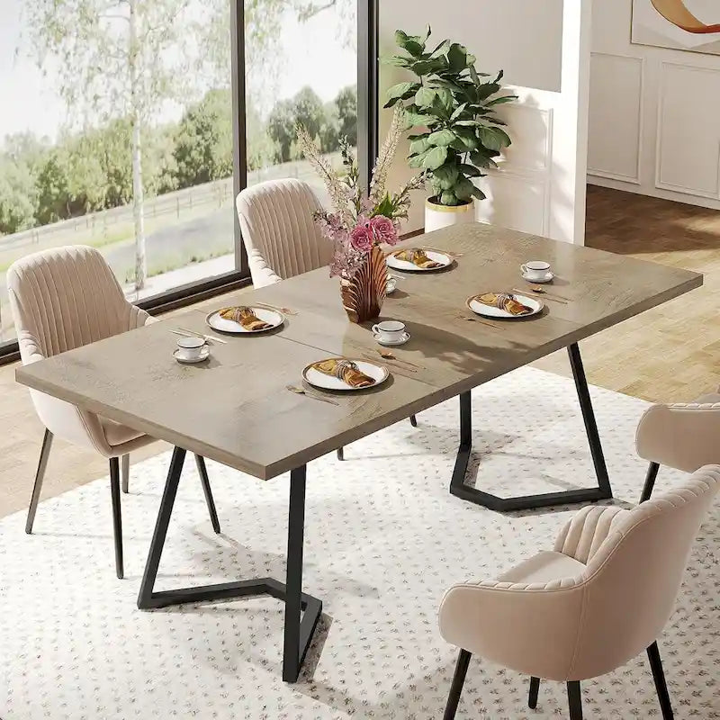 Table de salle à manger rectangulaire, petite table de cuisine de 55 pouces