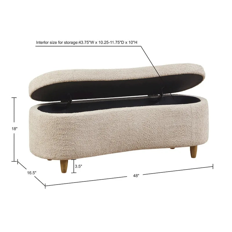 Banc de rangement à couvercle rabattable