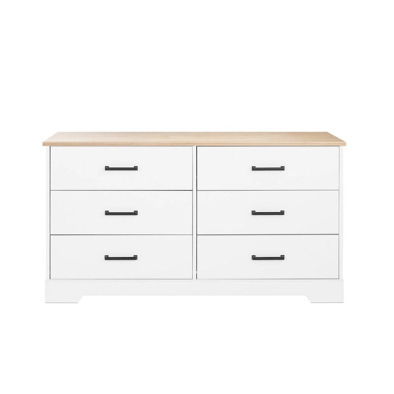 Commode de ferme, commode de chambre en bois avec 6 tiroirs de rangement