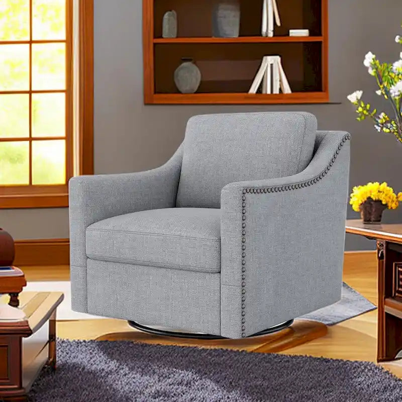 Fauteuils pivotants d'appoint pour salon, fauteuils baquets pivotants à 360 degrés avec accoudoirs pour chambre et salon