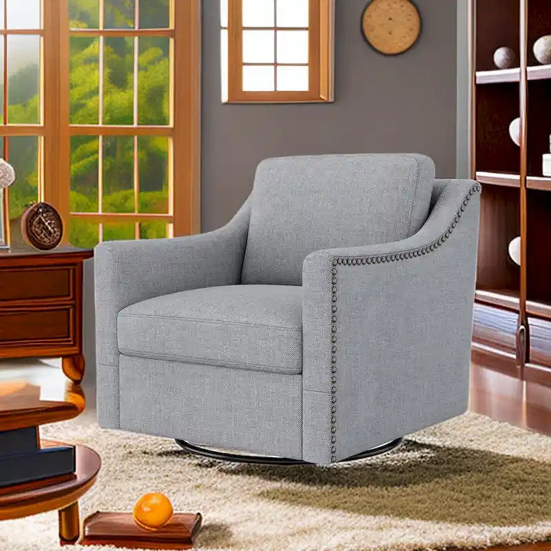 Fauteuils pivotants d'appoint pour salon, fauteuils baquets pivotants à 360 degrés avec accoudoirs pour chambre et salon