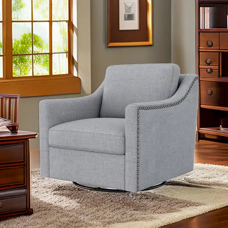 Fauteuils pivotants d'appoint pour salon, fauteuils baquets pivotants à 360 degrés avec accoudoirs pour chambre et salon