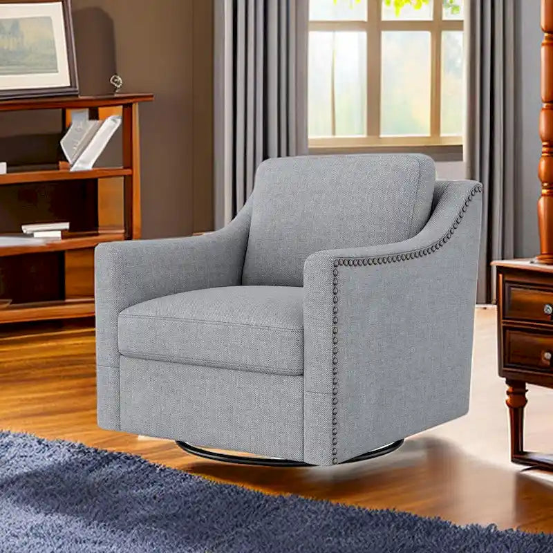 Fauteuils pivotants d'appoint pour salon, fauteuils baquets pivotants à 360 degrés avec accoudoirs pour chambre et salon