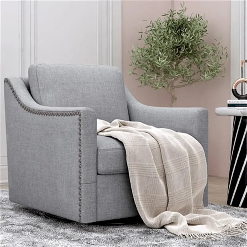 Fauteuils pivotants d'appoint pour salon, fauteuils baquets pivotants à 360 degrés avec accoudoirs pour chambre et salon