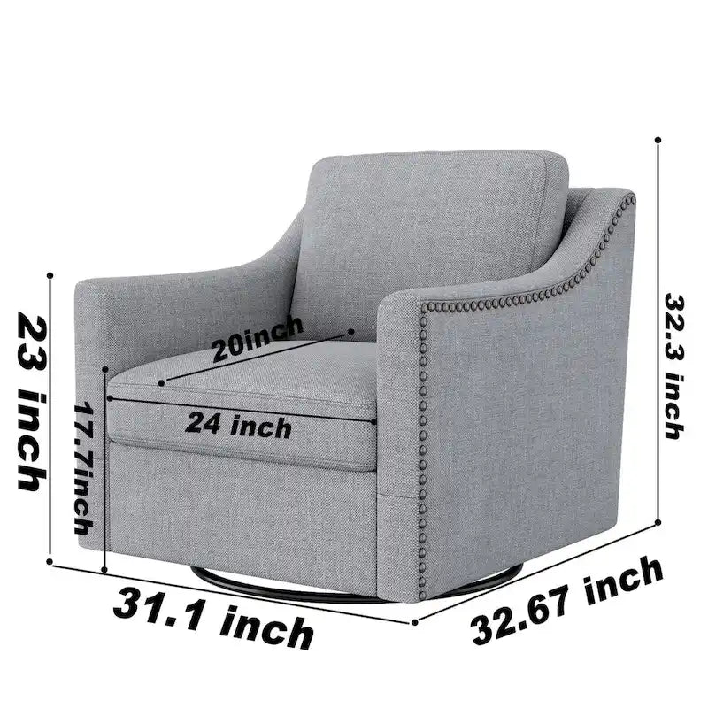 Fauteuils pivotants d'appoint pour salon, fauteuils baquets pivotants à 360 degrés avec accoudoirs pour chambre et salon