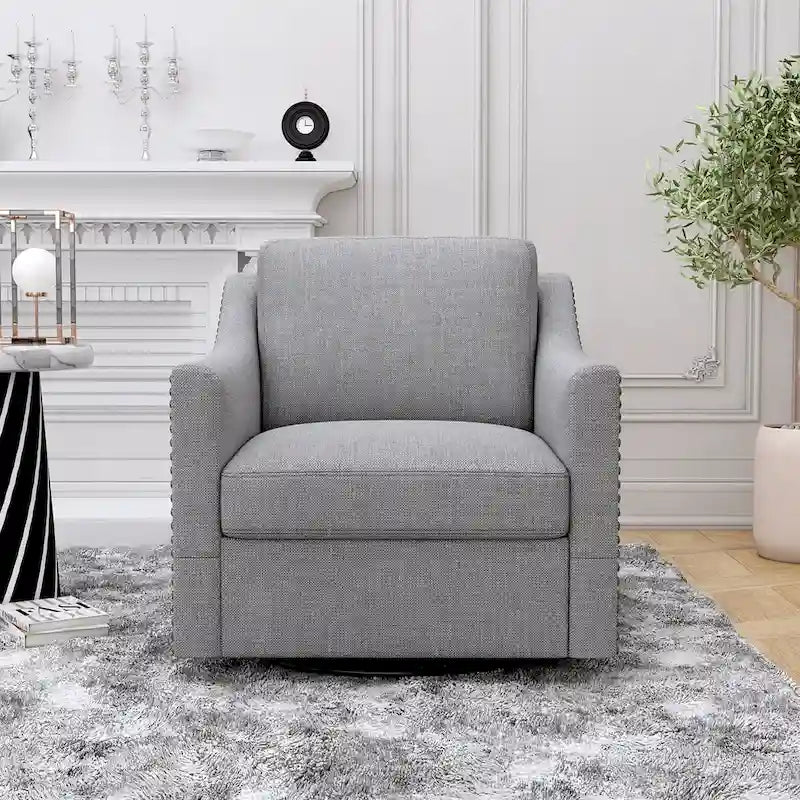 Fauteuils pivotants d'appoint pour salon, fauteuils baquets pivotants à 360 degrés avec accoudoirs pour chambre et salon