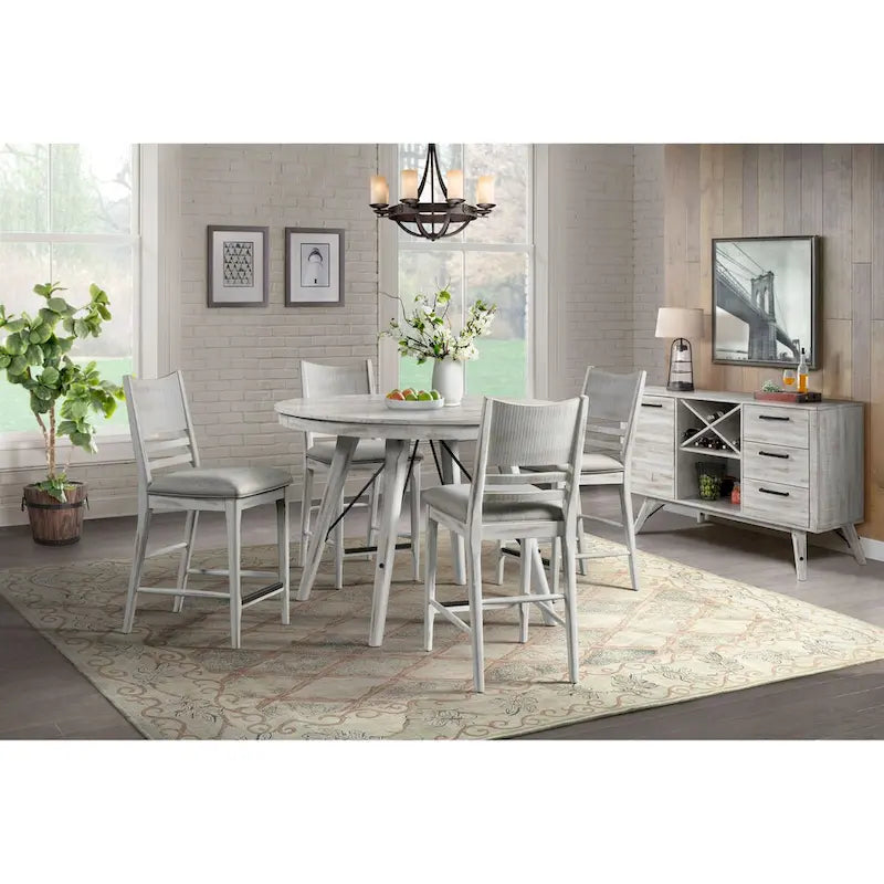 Table de comptoir rustique moderne, ronde de 52 po