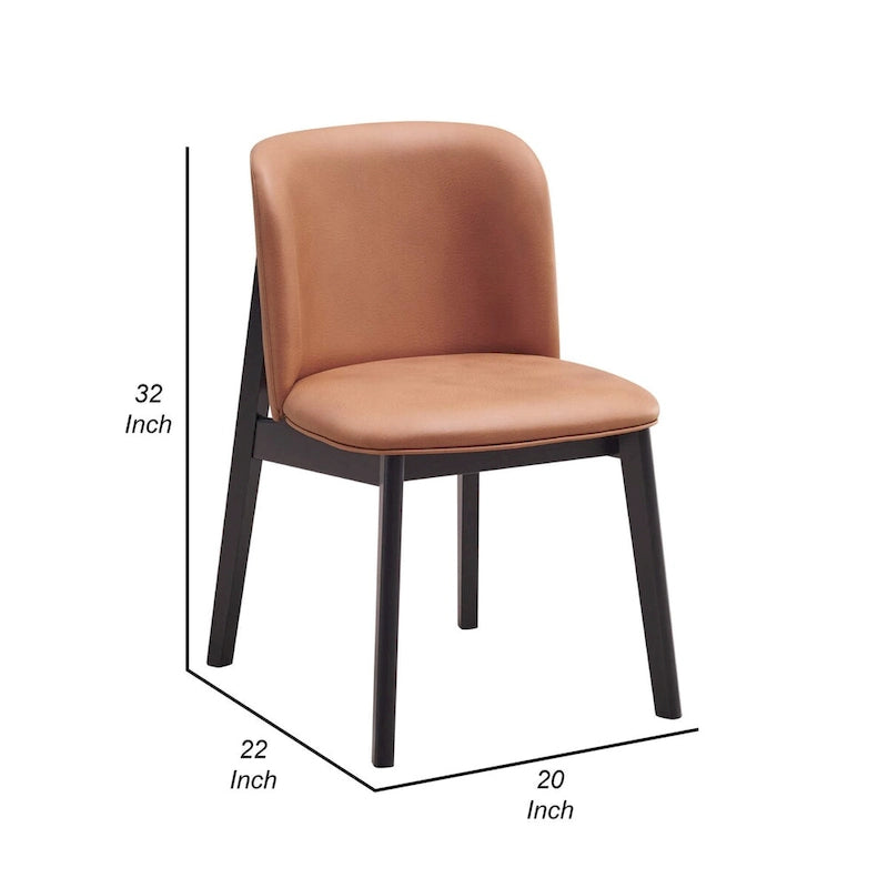 Lot de 2 chaises de salle à manger latérales de 56 cm, ergonomiques, tissu marron, noir