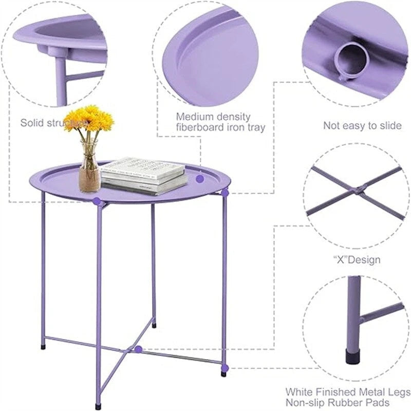 Plateau de table d'appoint en métal