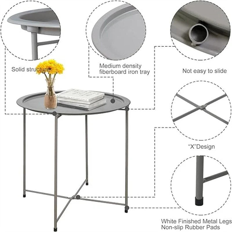 Plateau de table d'appoint en métal