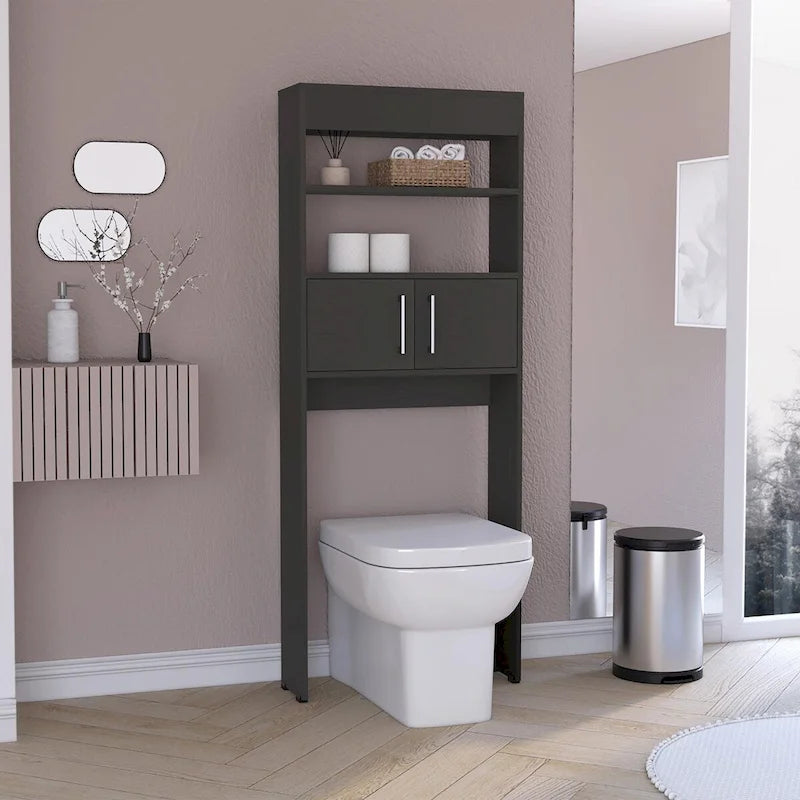 Meuble de rangement Madrid pour toilettes avec portes et étagères